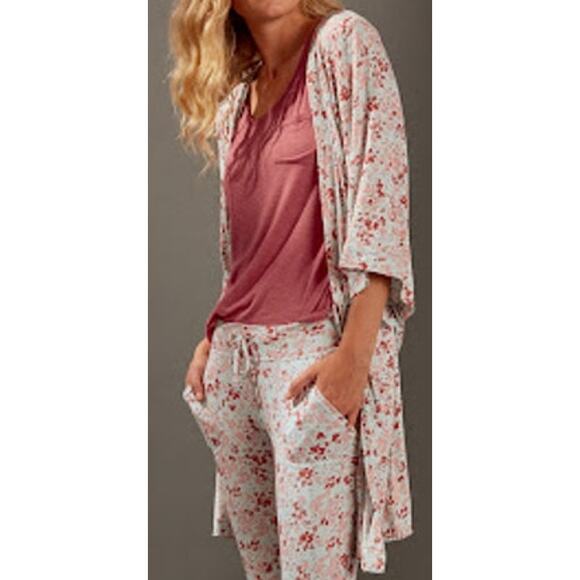 Prana Wrap robe Women Medium Tencel Modal Floral SOFT Comfort Everyday - Picture 1 of 11